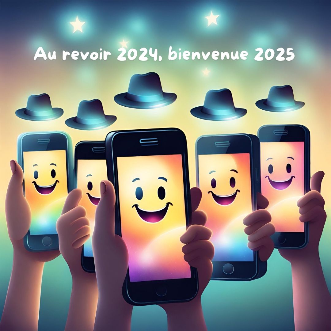 Bonne année Au revoir 2024 bonjour 2025 Humour Image 